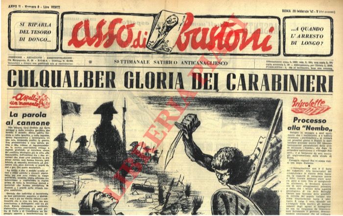 - - Asso di bastoni. Settimanale satirico anticanagliesco.