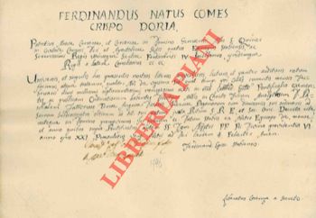 - - Ferdinandus natus Comes Crispo Doria ...