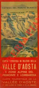 - - Carta turistica in rilievo della Valle d'Aosta e zone alpine del Piemonte e Lombardia