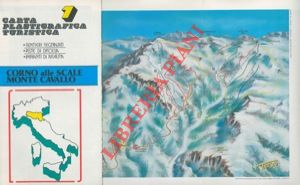 - - Corno alle Scale. Monte Cavallo. Carta plastigrafica turistica. Sentieri segnalati. Piste di discesa. Impianti di risalita.