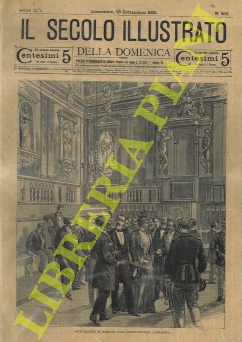 - - Ricevimento di Marconi nell'Archiginnasio di Bologna.