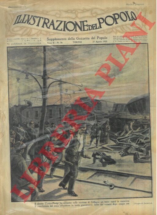 Gustavino - - Incidente a Collegno tra il diretto Torino - Parigi ed un merci.