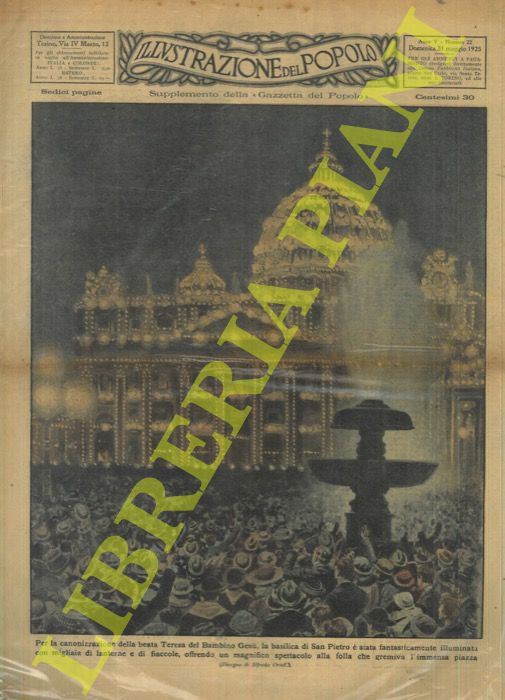 ORTELLI Alfredo - - Canonizzazione a Roma di S. Teresa del Bambin Ges.