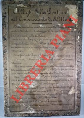 (Conservatorio o Collegio femminile di S. Marta) - - Obblighi della Portinaria.
