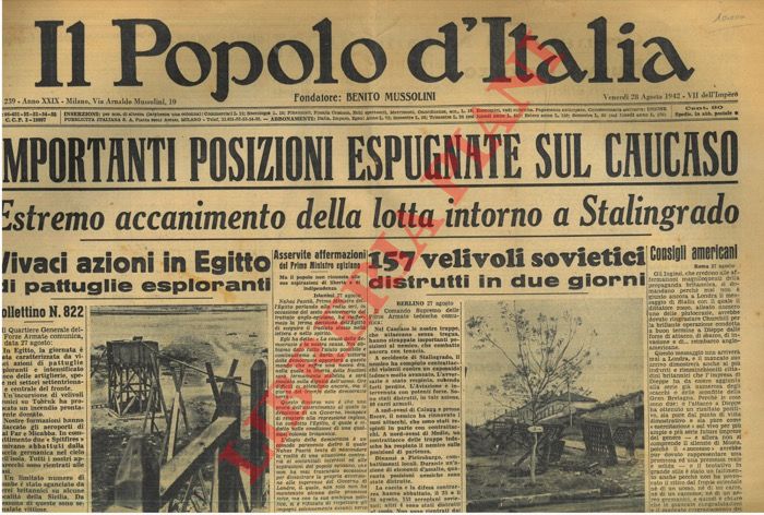 - - Estremo accanimento della lotta intorno a Stalingrado.