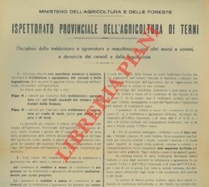 - - Disciplina della trebbiatura e sgranatura a macchina .. denunce dei cereali e delle leguminose.