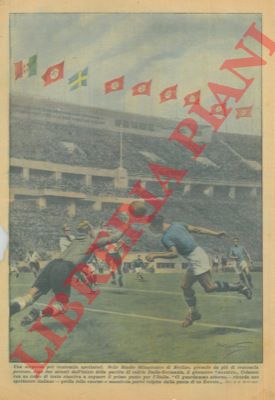 BELTRAME A. - - Nello stadio olimpico di Berlino, dopo due minuti dall'inizio della partita di calcio Italia-Germania, il giocatore 