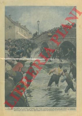 BELTRAME A. - - Partita di football nelle acque del fiume che attraversa Ashburn, svolta ogni anno secondo una curiosa tradizione.