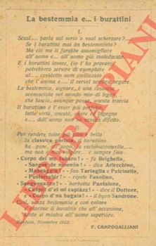 CAMPOGALLIANI F. - - La bestemmia e.. i burattini.