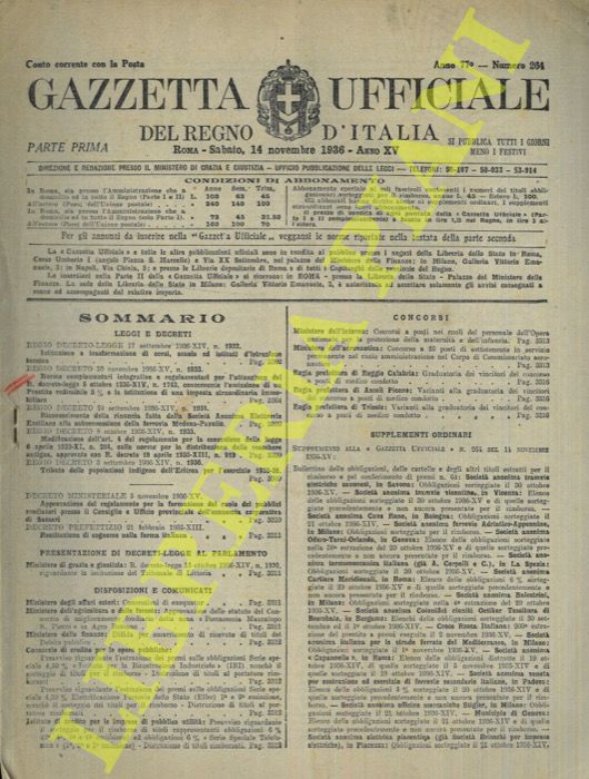 - - Gazzetta Ufficiale del Regno d'Italia.