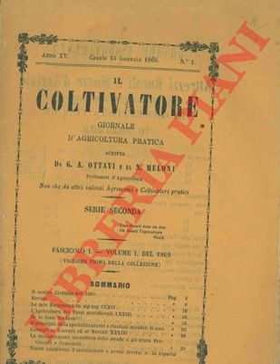 OTTAVI G.A. - MELONI N. - - Il coltivatore giornale d'agricoltura pratica.
