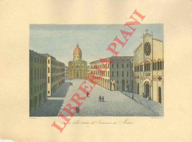 - - Modena : Veduta della Cattedrale e Piazza, strada del Seminario, Torre Maggiore nella strada maestra, Foro Boario, Porta del Castello, Palazzo Ducale.