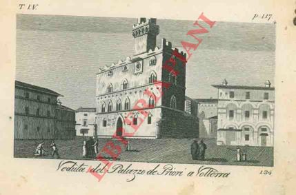 - - Veduta del Palazzo de Priori a Volterra.