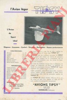 Avion Tipsy. Gosselies (Belgique) - - Tipsy. L'avion lger.
