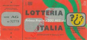 - - Lotteria Italia.