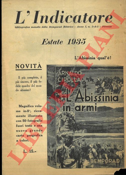 - - L'indicatore bibliografico mensile della Bemporad Editrice.