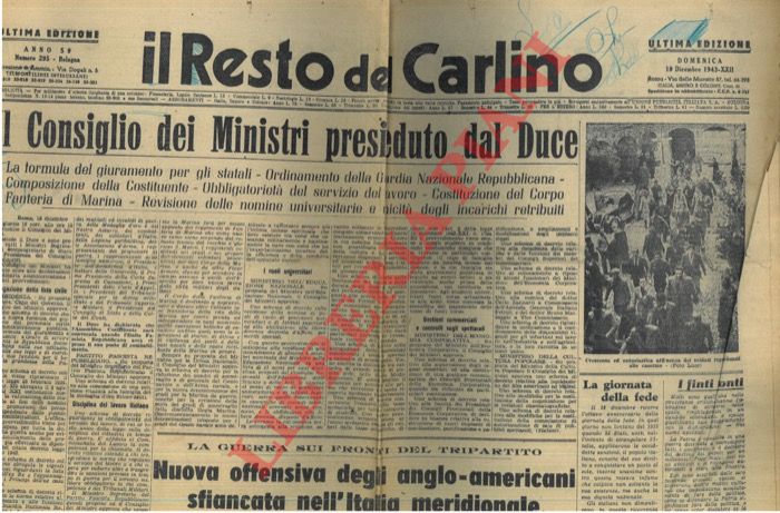 - - Il Consiglio dei Ministri presieduto dal Duce.