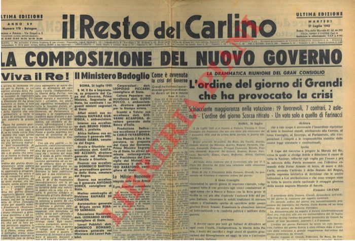 - - La composizione del nuovo governo.