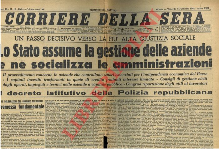 - - Guerra su vari fronti e socializzazione delle imprese.