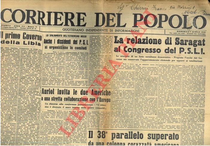 - - Il 38 parallelo superato da un colonna corazzata americana.