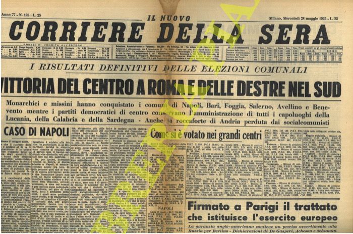 - - Vittoria del Centro a Roma e delle Destre nel Sud.