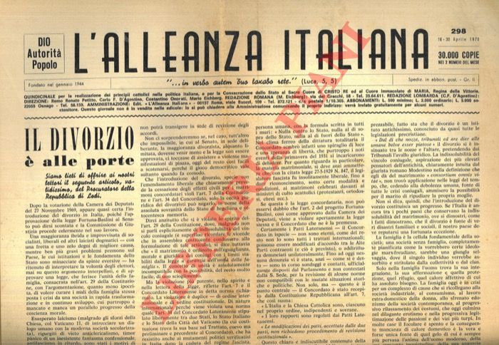 - - L'alleanza italiana.