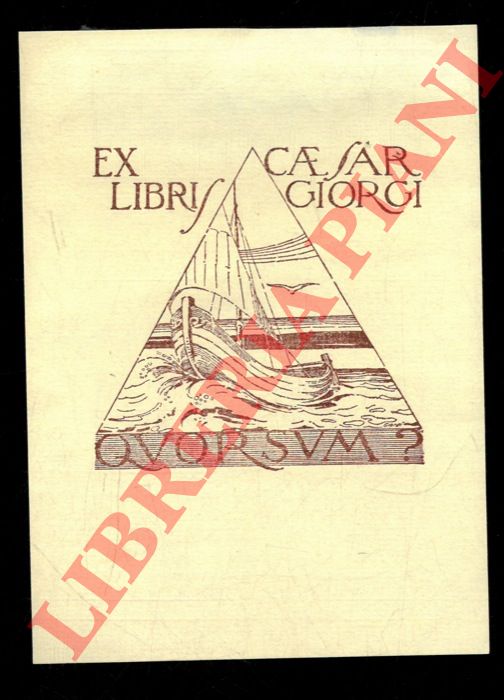 GIORGI Emilio. - Un foglietto xilografico anni '20 c.a, per Cesare Giorgi.
