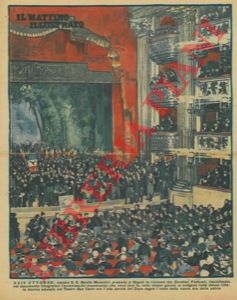 - - XXIV ottobre : rievochiamo nel documento fotografico la storica adunata nel Teatro San Carlo ove l'alta parola del Duce segn l'inizio della nuova era della patria.