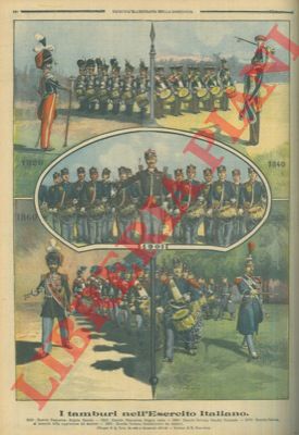 CENNI Q. - - I tamburi nell'Esercito Italiano. 1820 Esercito Piemontese, Brigata Guardie. 1840 Esercito Piemontese, Brigata Aosta. 1860 Esercito Italiano, Guardia Nazionale. 1870 Esercito Italiano, al momento della soppressione dei tamburi. 1901 Esercito Italano, ristabilimento dei tamburi.