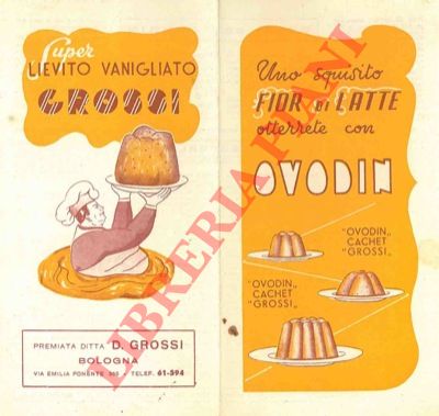 D. Grossi. Bologna - - Super lievito vanigliato Grossi.