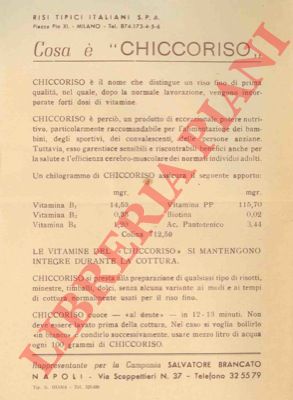Risi tipi italiani spa. Milano - - Cosa  