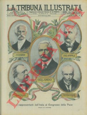 Minardi A. - - Ritratto a tutta pagina dei rappresentanti italiani al Congresso della Pace.
