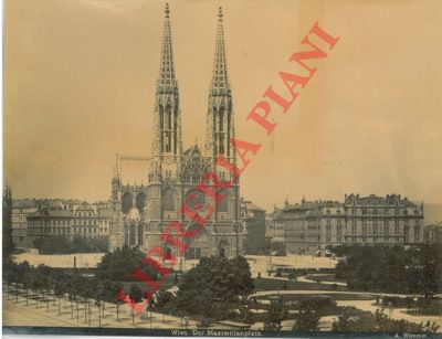 A. Wimmer - - (Vienna). Wien. Maximilianplatz. Opernhaus. Stephanskirche. Elisabethbrucke mit Carlskirche. Rathhaus.
