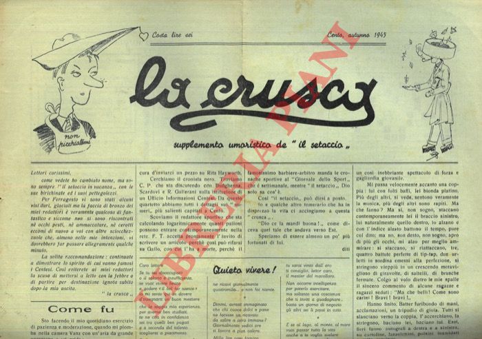 - - La crusca. Supplemento umoristico de Il setaccio.