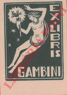 GAMBINI Jorg - - Foglietto di cm. 7 x 10, donna nuda con torcia.