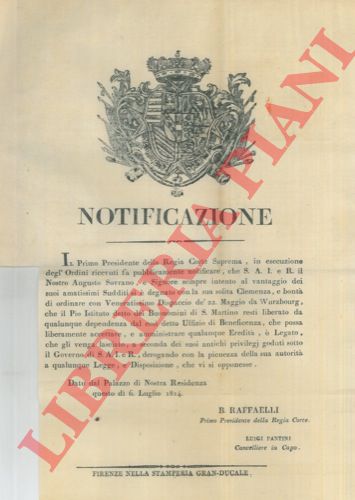 - - Ordine che il Pio Istituto detto dei Buonomini di San Martino resti libero da qualunque dipendenza dall'Uffizio di Beneficenza.