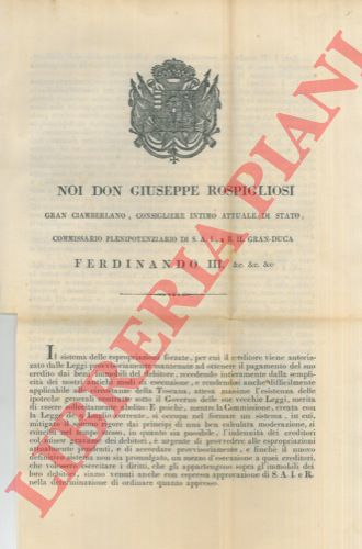 - - Provvedimento sulle espropriazioni pendenti e accordo per adibire un mezzo d'esecuzione ai creditori che volessero esercitare i diritti sopra immobili dei loro creditori.