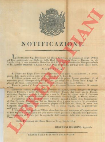 - - Ripristino dell'Ufficio del Regio Fisco.