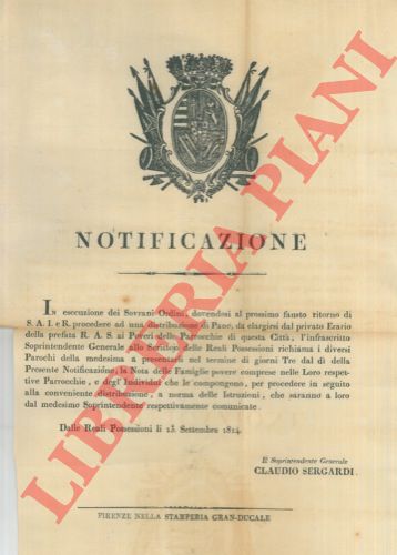 - - Necessit di procedere ad una distribuzione di pane ai poveri delle Parocchie.