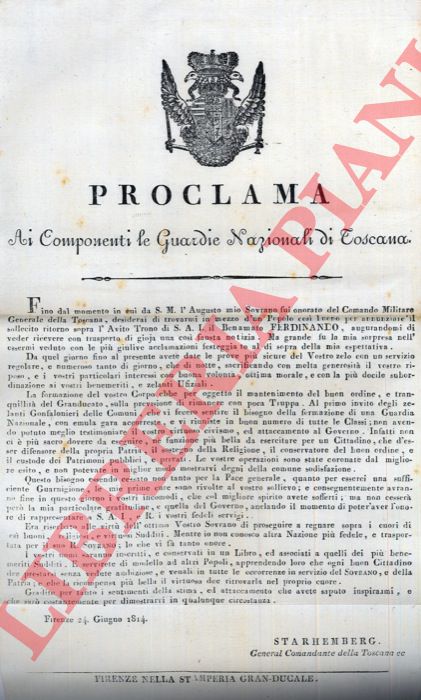 - - Proclama ai componenti le guardie nazionali di Toscana.