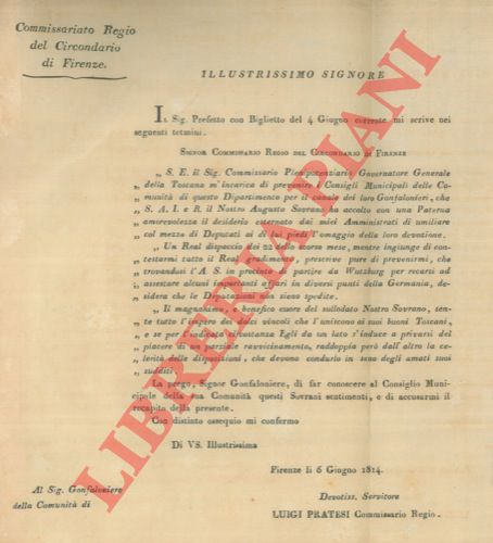 - - Avviso per il Consiglio Municipale di alcuni sovrani sentimenti.