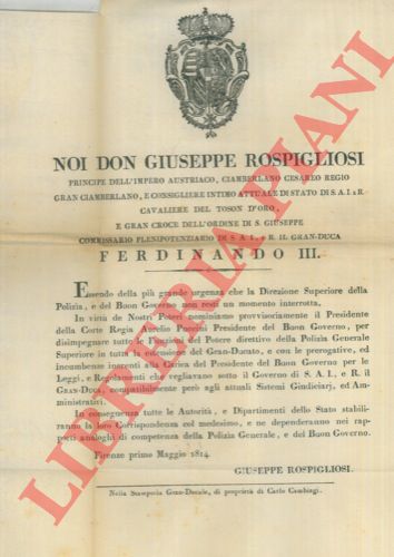 - - Necessit di mantenimento in attivo della Direzione Superiore della Polizia.