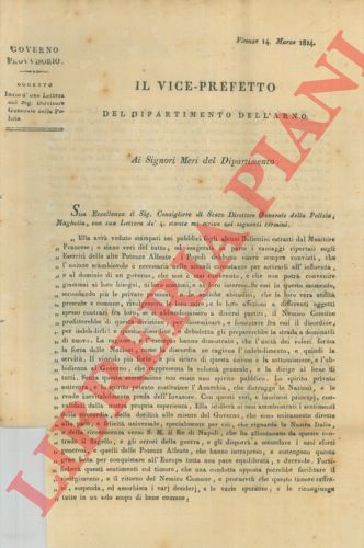 - - Epistola del Signor Direttore Generale della Polizia.