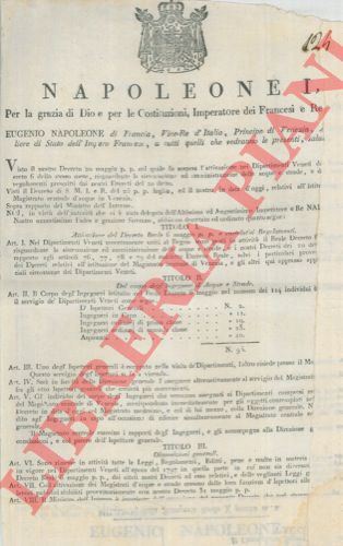 - - Sistemazione e amministrazione delle acque e delle strade nei Dipartimenti Veneti.