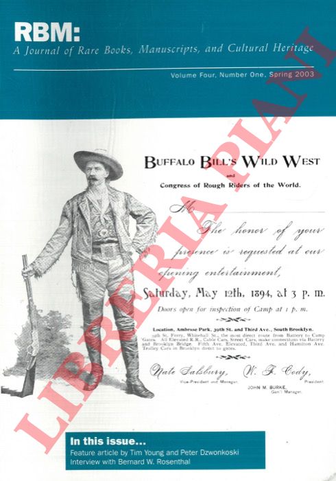 - - RBM. A journal of rare books, manuscripts, and cultural heritage.