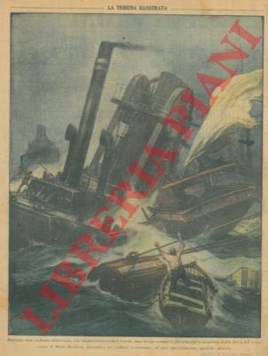 Pisani V. - - Sospinta dalla tempesta, una draga si arena sul Molo Mediceo a Livorno.