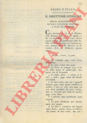 - - Applicazione della tariffa de Dazi - Consumo.