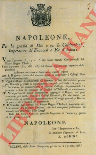- - Convocazione dei Collegi Elettorali dipartimentali.