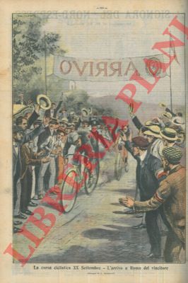 DALMONTE L. - - L'arrivo a Roma del vincitore di una gara di ciclismo.