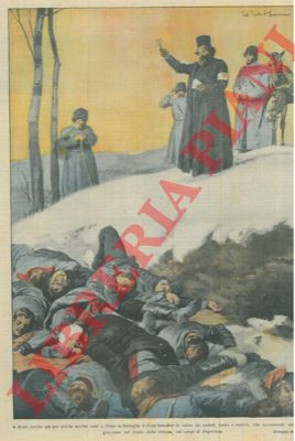 ABBO E. - - Dopo la battaglia il Pope benedice le salme dei caduti.